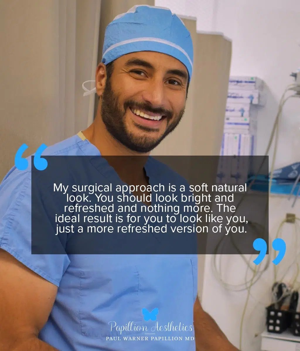 Facelift Dr. Paul Warner Papillion, a surgical facelift specialist, sharing his philosophy on achieving bright and naturally refreshed results.